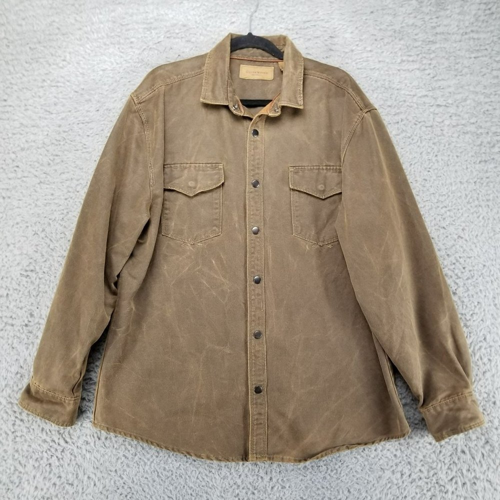 Clear Water Outfitters Shirt Mens Large Brown Full Snap Long Sleeve Coll…
